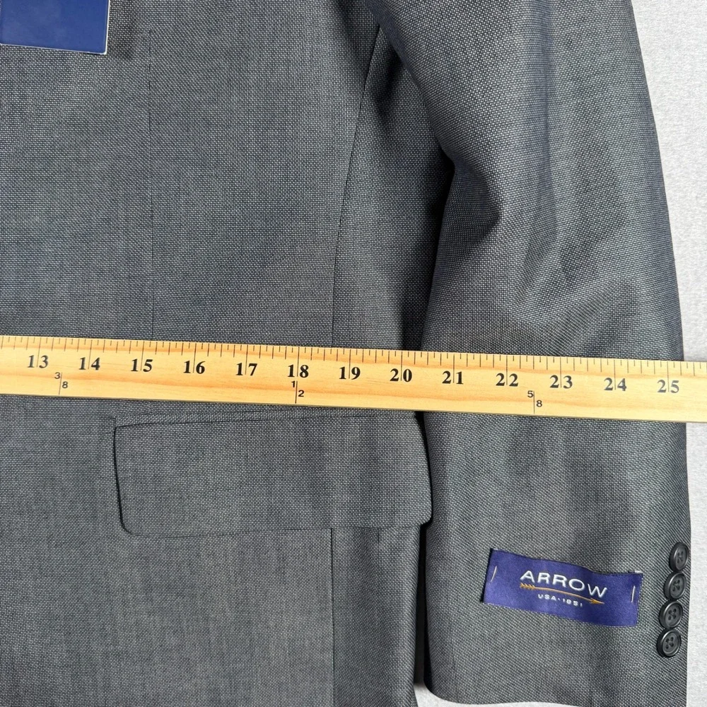 Arrow USA 1851 Mens 40 Short Charcoal Grey 3 Button Suit Separate Blazer A922023